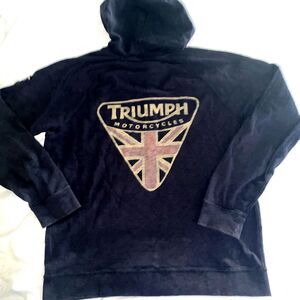 Triumph Motorcycles x Lucky Brand Henley Pullover Hoodie Mens Size XL
